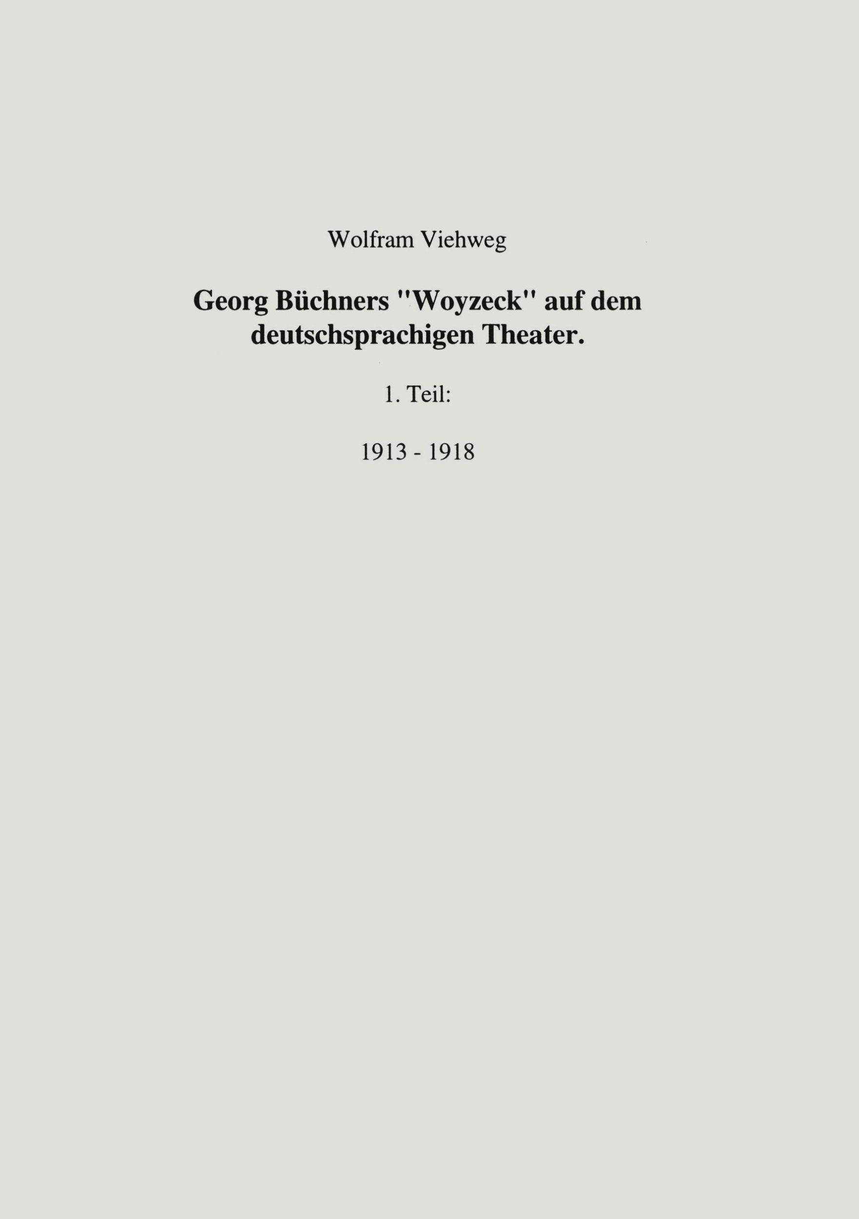 Cover: 9783831113798 | Georg Büchners "Woyzeck" auf dem deutschsprachigen Theater.1 Teil:...