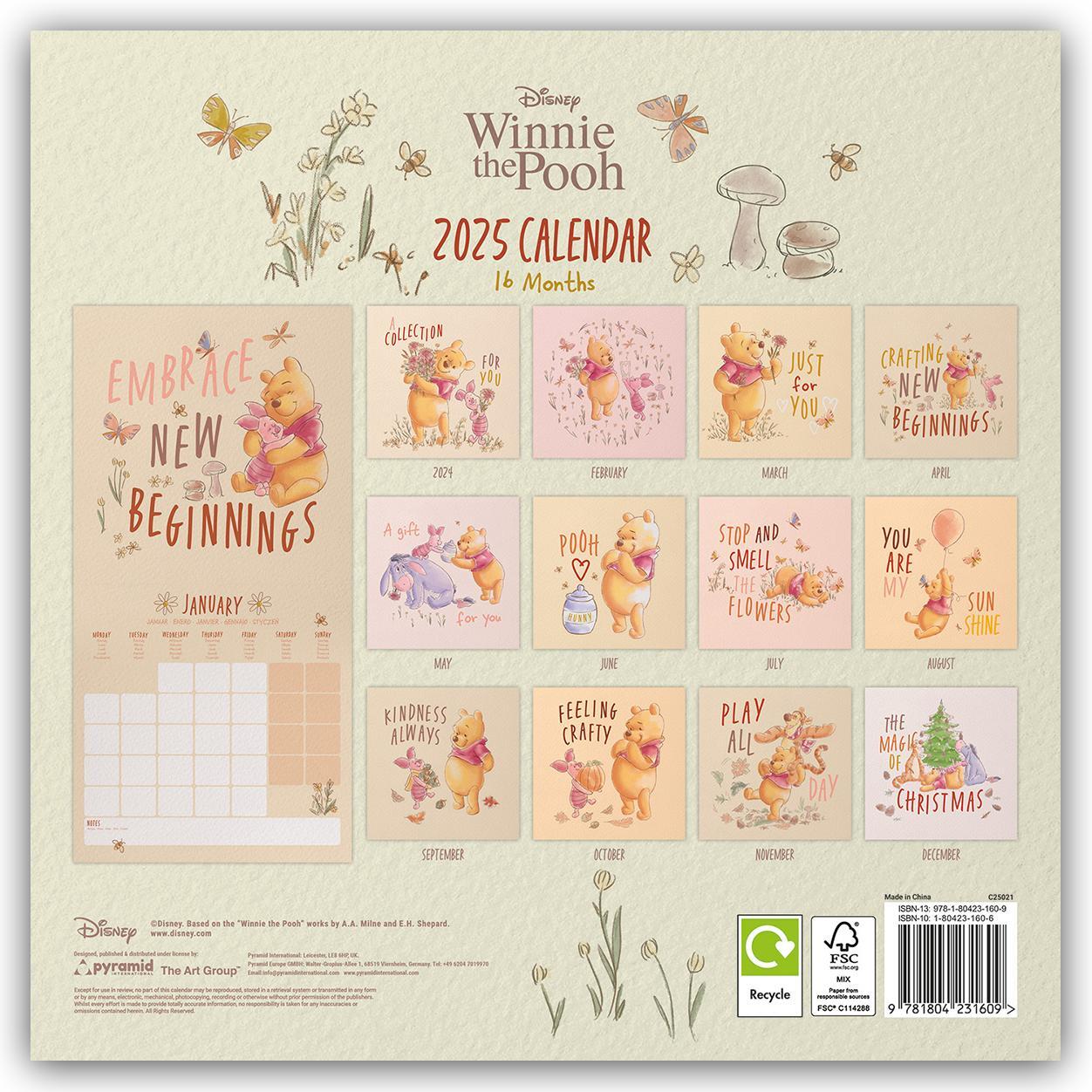 Rückseite: 9781804231609 | Winnie the Pooh 2025 30X30 Broschürenkalender | Kalender | 28 S.