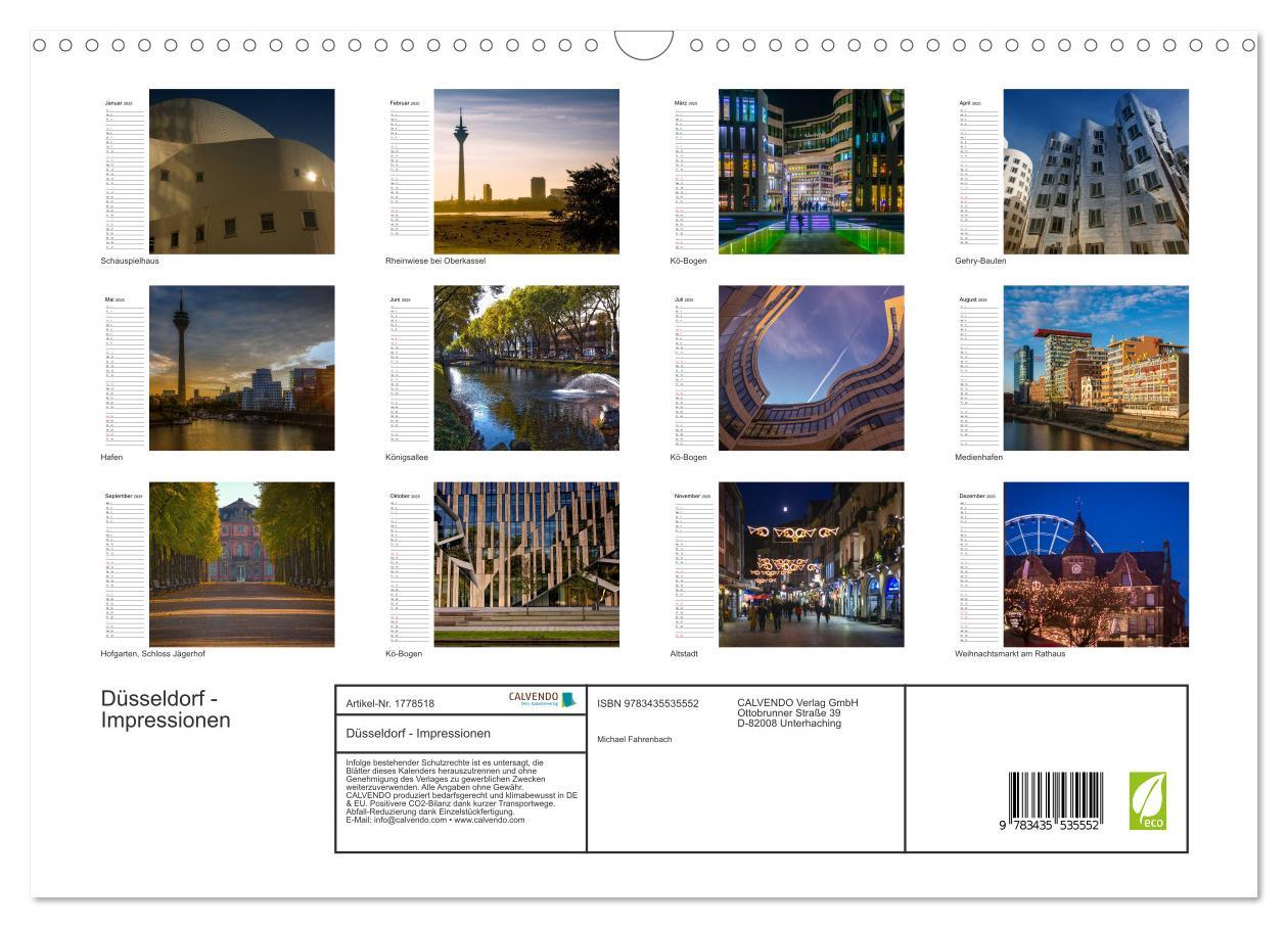 Bild: 9783435535552 | Düsseldorf - Impressionen (Wandkalender 2025 DIN A3 quer), CALVENDO...