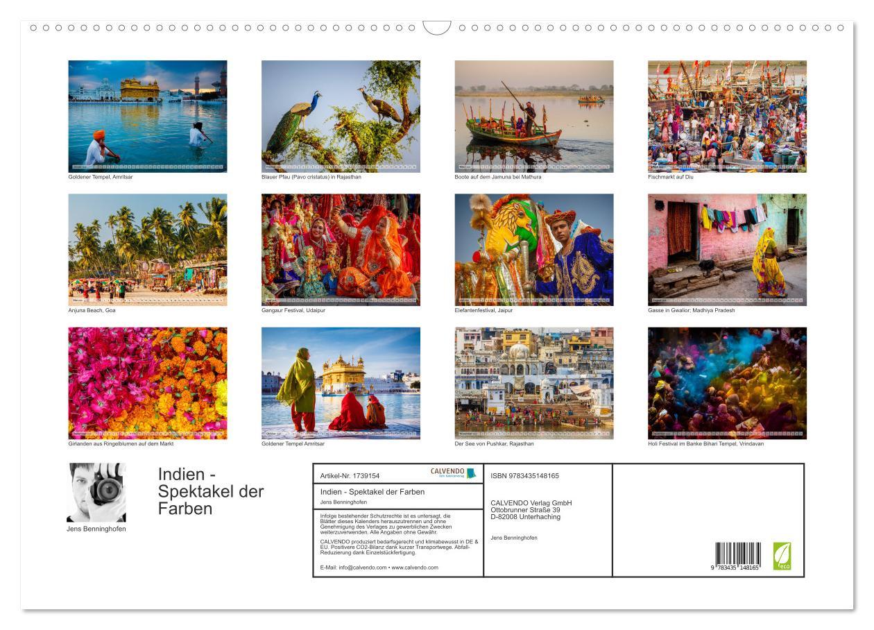 Bild: 9783435148165 | Indien - Spektakel der Farben (Wandkalender 2025 DIN A2 quer),...