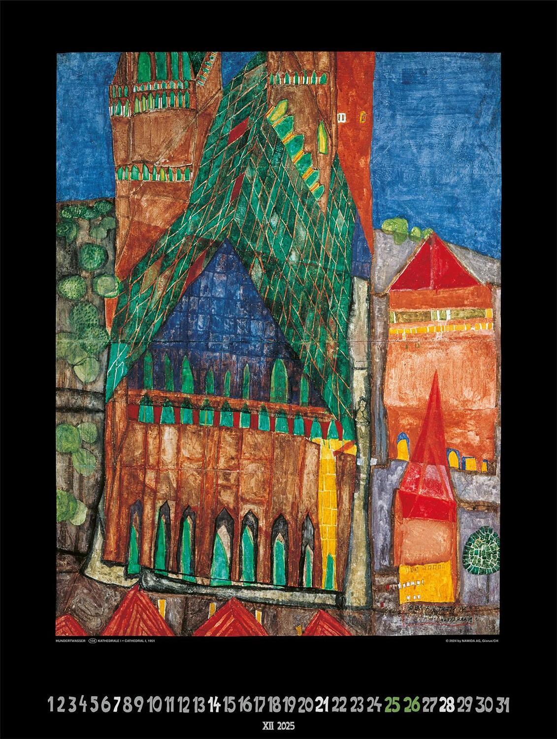 Bild: 9783910430112 | Großer Hundertwasser Art Calendar 2025 | Limited Collectors Edition