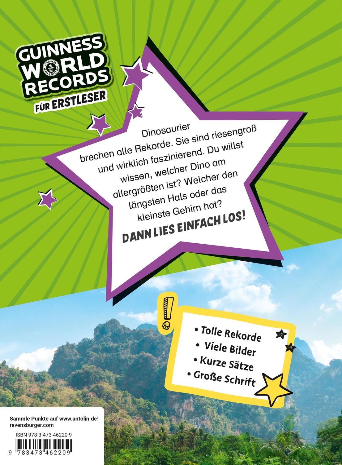 Rückseite: 9783473462209 | Guinness World Records für Erstleser - Dinosaurier (Rekordebuch zum...