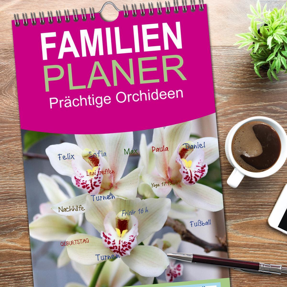 Bild: 9783457188262 | Familienplaner 2025 - Prächtige Orchideen mit 5 Spalten...