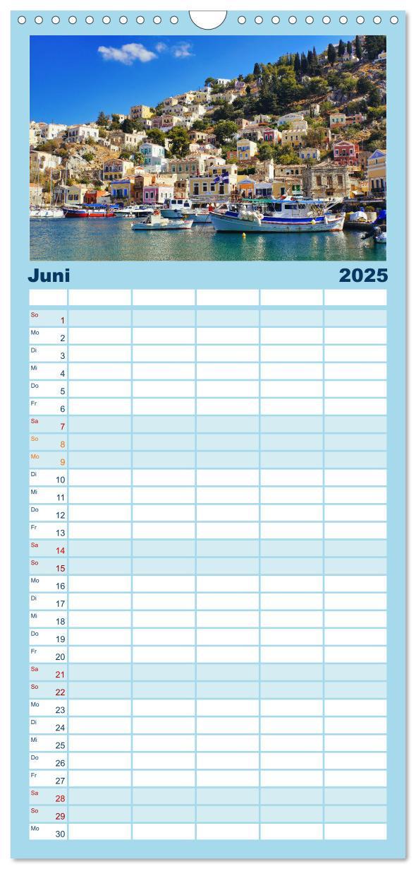 Bild: 9783457099537 | Familienplaner 2025 - Ein Tag auf Symi mit 5 Spalten (Wandkalender,...