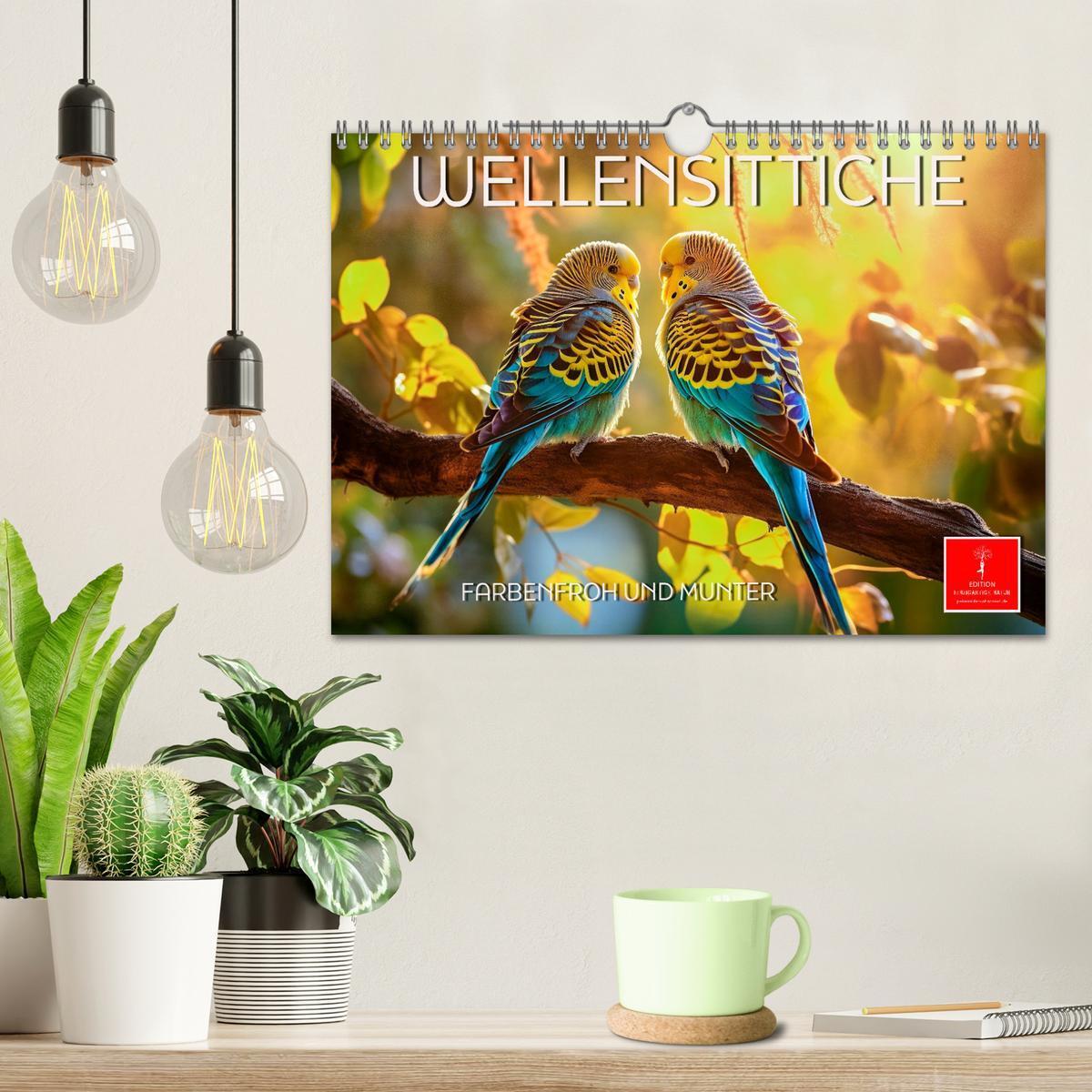 Bild: 9783383861826 | Wellensittiche farbenfroh und munter (Wandkalender 2025 DIN A4...