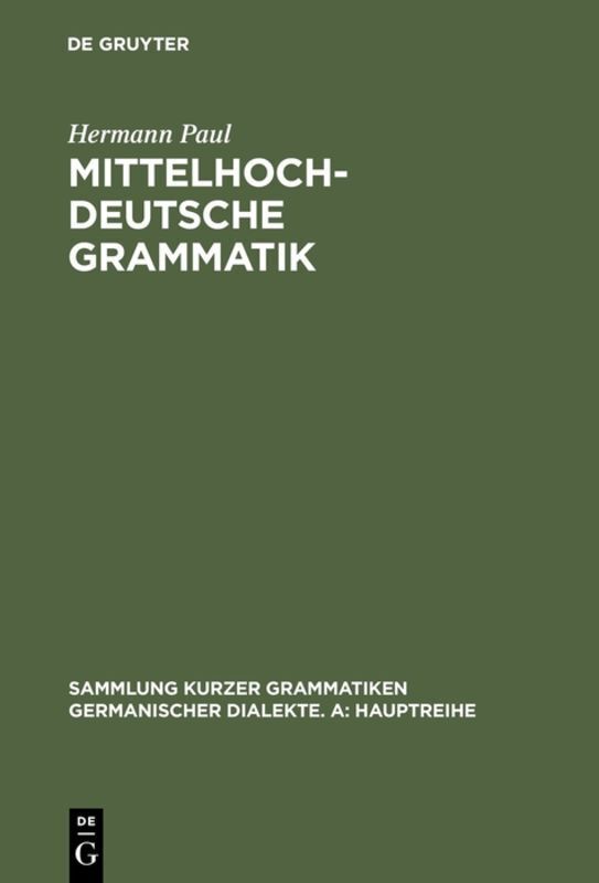 Cover: 9783484640344 | Mittelhochdeutsche Grammatik | Hermann Paul | Taschenbuch | 2007
