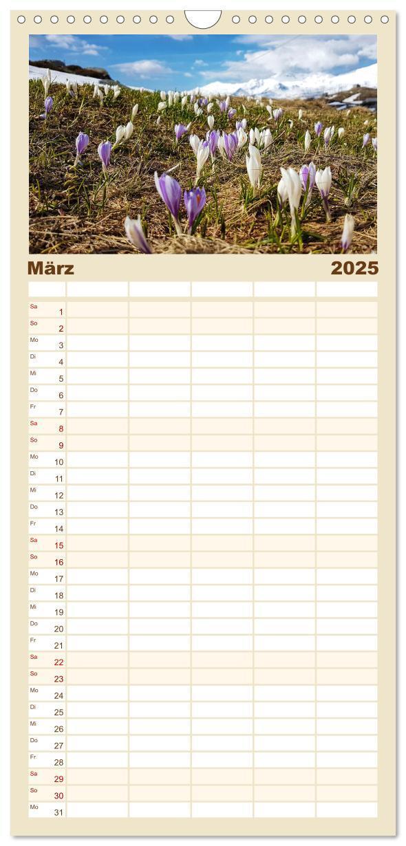 Bild: 9783457098608 | Familienplaner 2025 - Alpen Blick mit 5 Spalten (Wandkalender, 21 x...