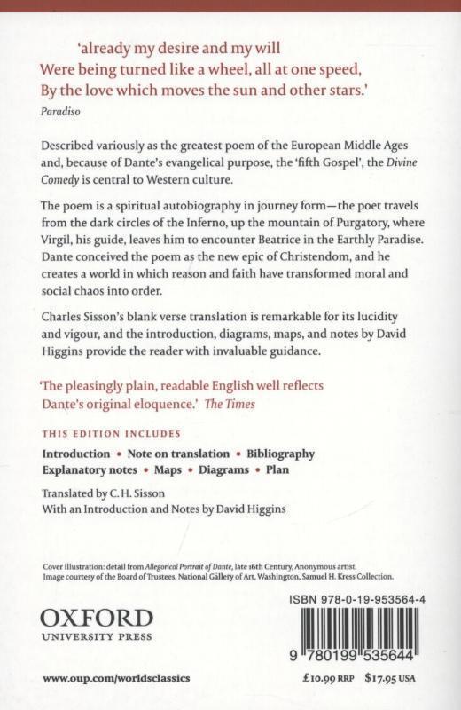 Rückseite: 9780199535644 | The Divine Comedy | Dante Alighieri | Taschenbuch | Englisch | 2008