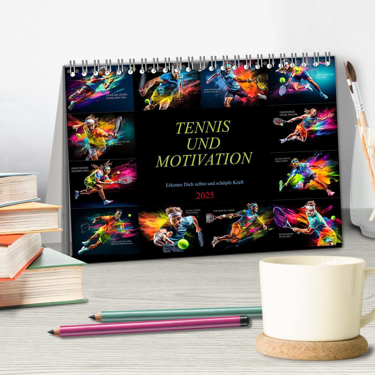 Bild: 9783383874307 | Tennis und Motivation (Tischkalender 2025 DIN A5 quer), CALVENDO...