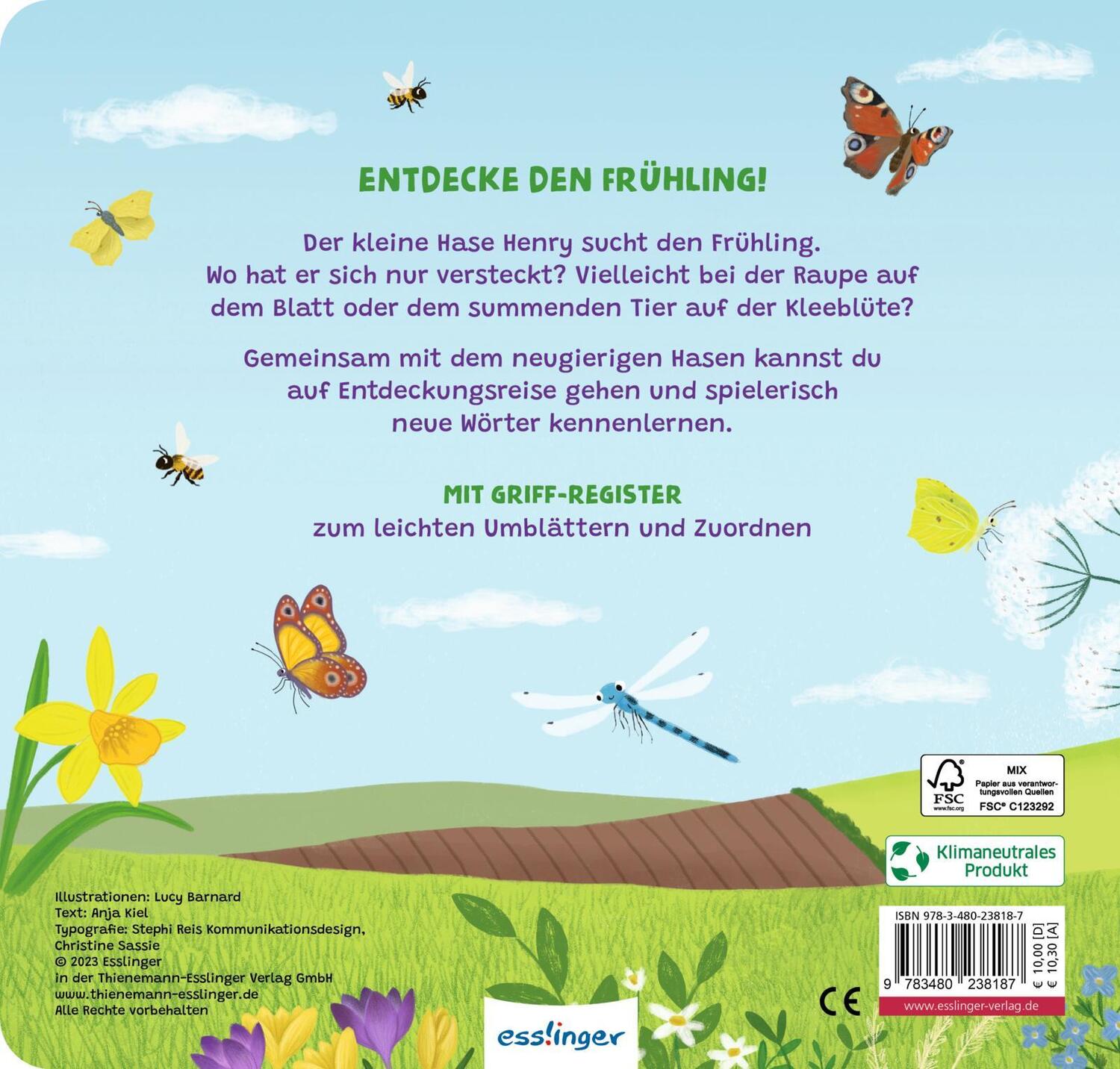 Rückseite: 9783480238187 | Mein erstes Jahreszeitenbuch: Henry, der kleine Hase | Anja Kiel