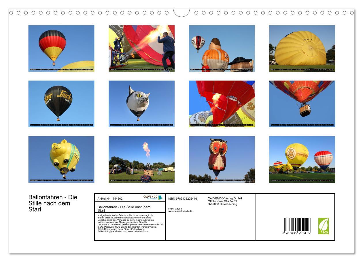 Bild: 9783435202416 | Ballonfahren - Die Stille nach dem Start (Wandkalender 2025 DIN A3...