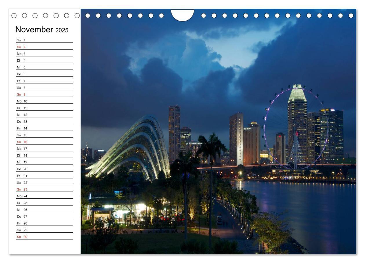 Bild: 9783435513987 | Singapur - Die Farben der Nacht (Wandkalender 2025 DIN A4 quer),...