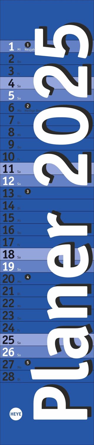 Cover: 9783756406357 | Langplaner mini, blau 2025 | Kalender | Bürokalender Heye | 13 S.