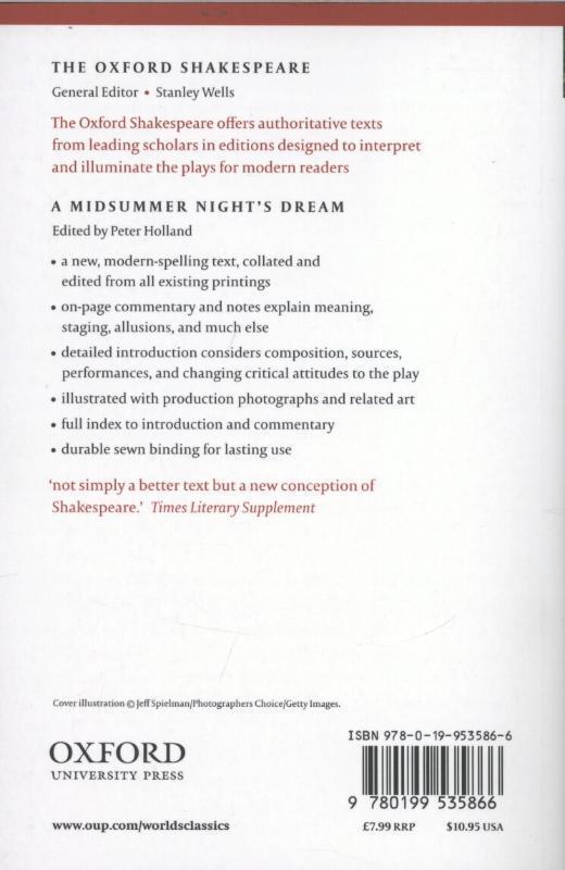 Rückseite: 9780199535866 | A Midsummer Night's Dream | William Shakespeare | Taschenbuch | 1998