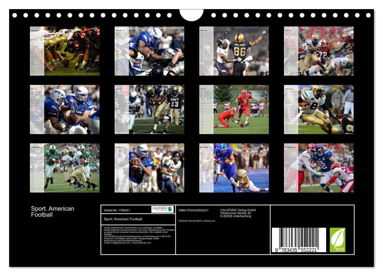 Bild: 9783435552221 | Sport. American Football (Wandkalender 2025 DIN A4 quer), CALVENDO...