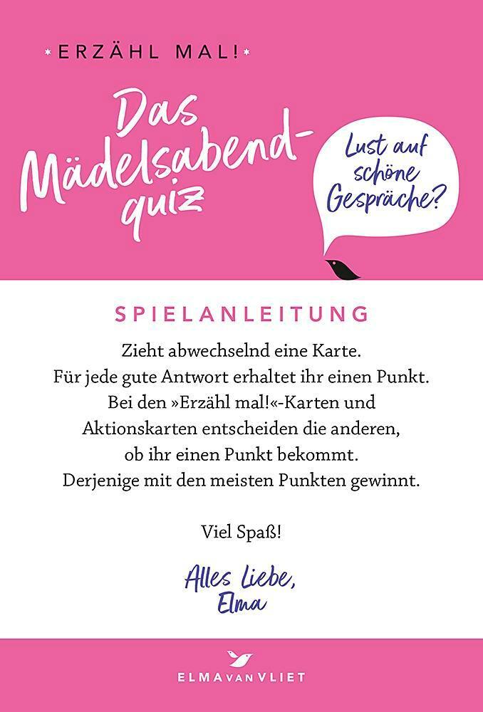 Bild: 4260308350269 | Erzähl mal! Das Mädelsabendquiz. Elma van Vliet | Elma van Vliet