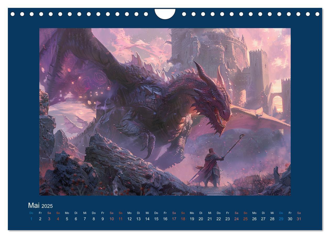 Bild: 9783383821394 | Drachenkrieger (Wandkalender 2025 DIN A4 quer), CALVENDO...