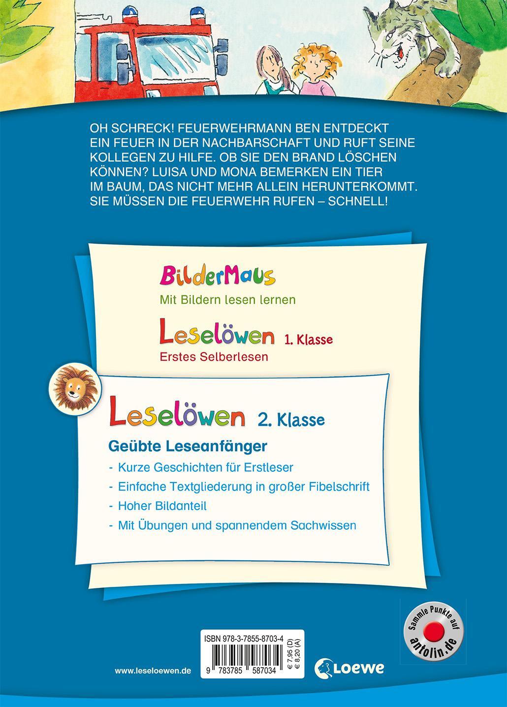 Rückseite: 9783785587034 | Leselöwen 2. Klasse - Feuerwehrgeschichten | Großbuchstabenausgabe