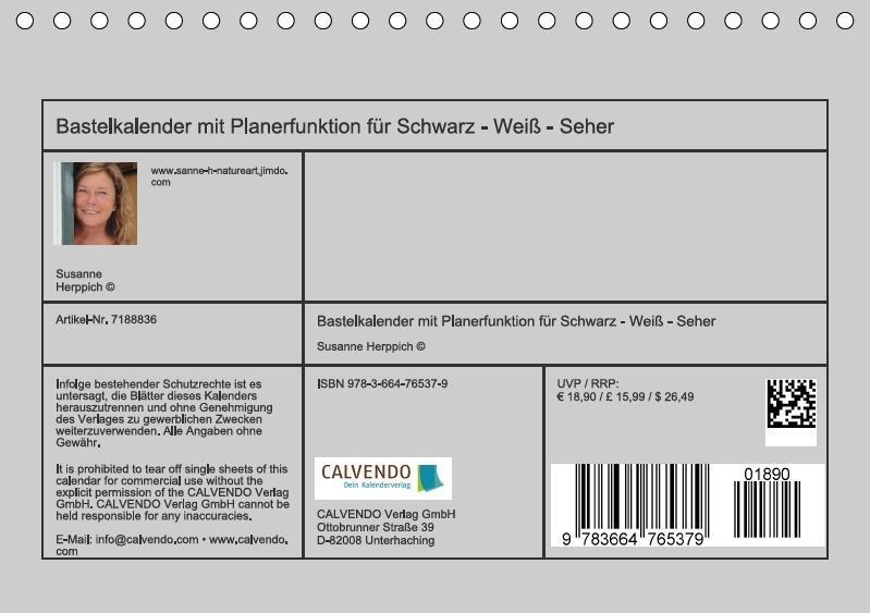 Bild: 9783664765379 | Bastelkalender mit Planerfunktion / Für Schwarz - Weiß - Seher...