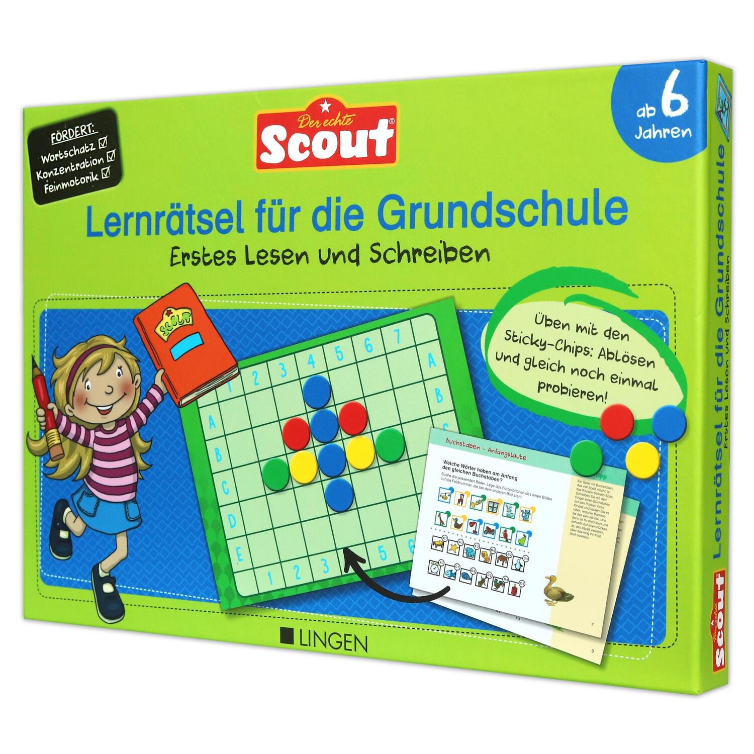 Cover: 9783963473128 | Scout: Lernrätsel für die Grundschule - Erstes Lesen und Schreiben