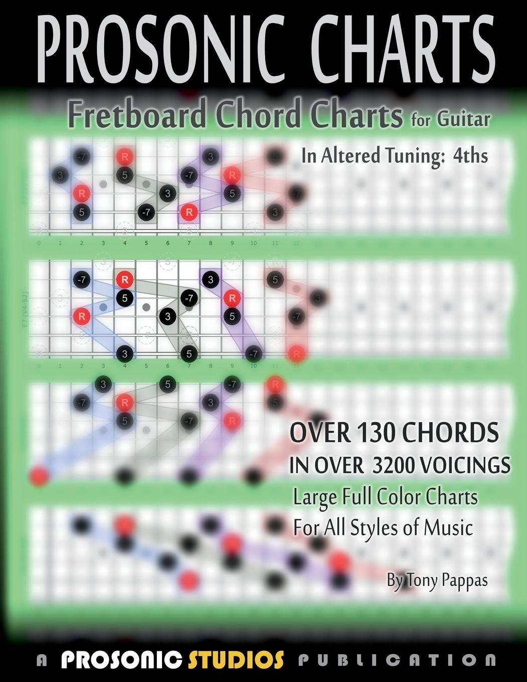 Cover: 9780988963955 | Fretboard Chord Charts for Guitar - In Altered Tuning | 4ths | Pappas