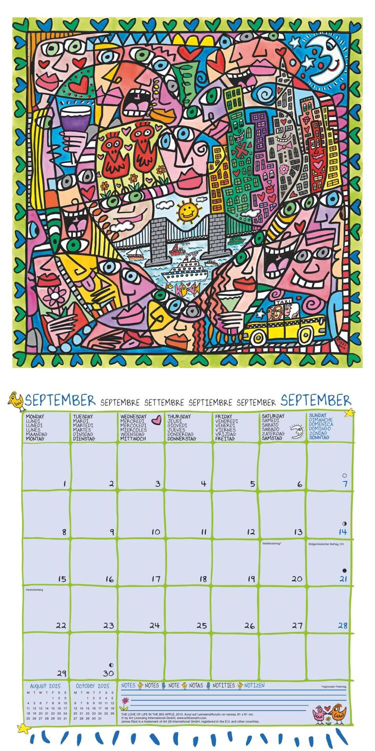 Bild: 4002725994073 | James Rizzi 2025 - Wand-Kalender - Broschüren-Kalender - 30x30 -...