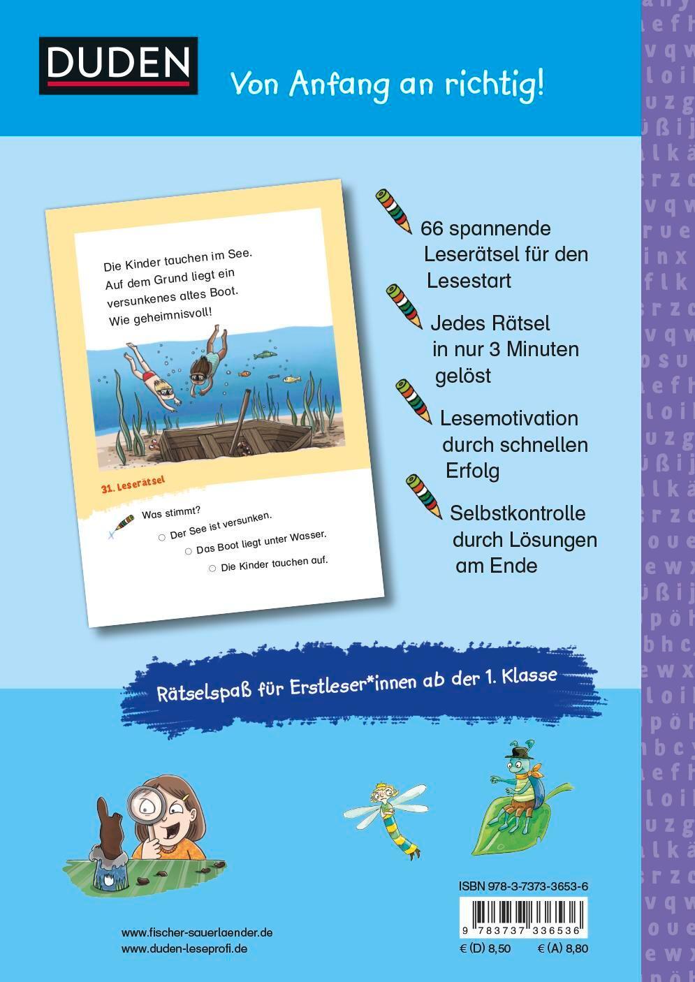 Rückseite: 9783737336536 | Duden Leseprofi - Spannende Leserätsel zum Schulstart: Abenteuer...