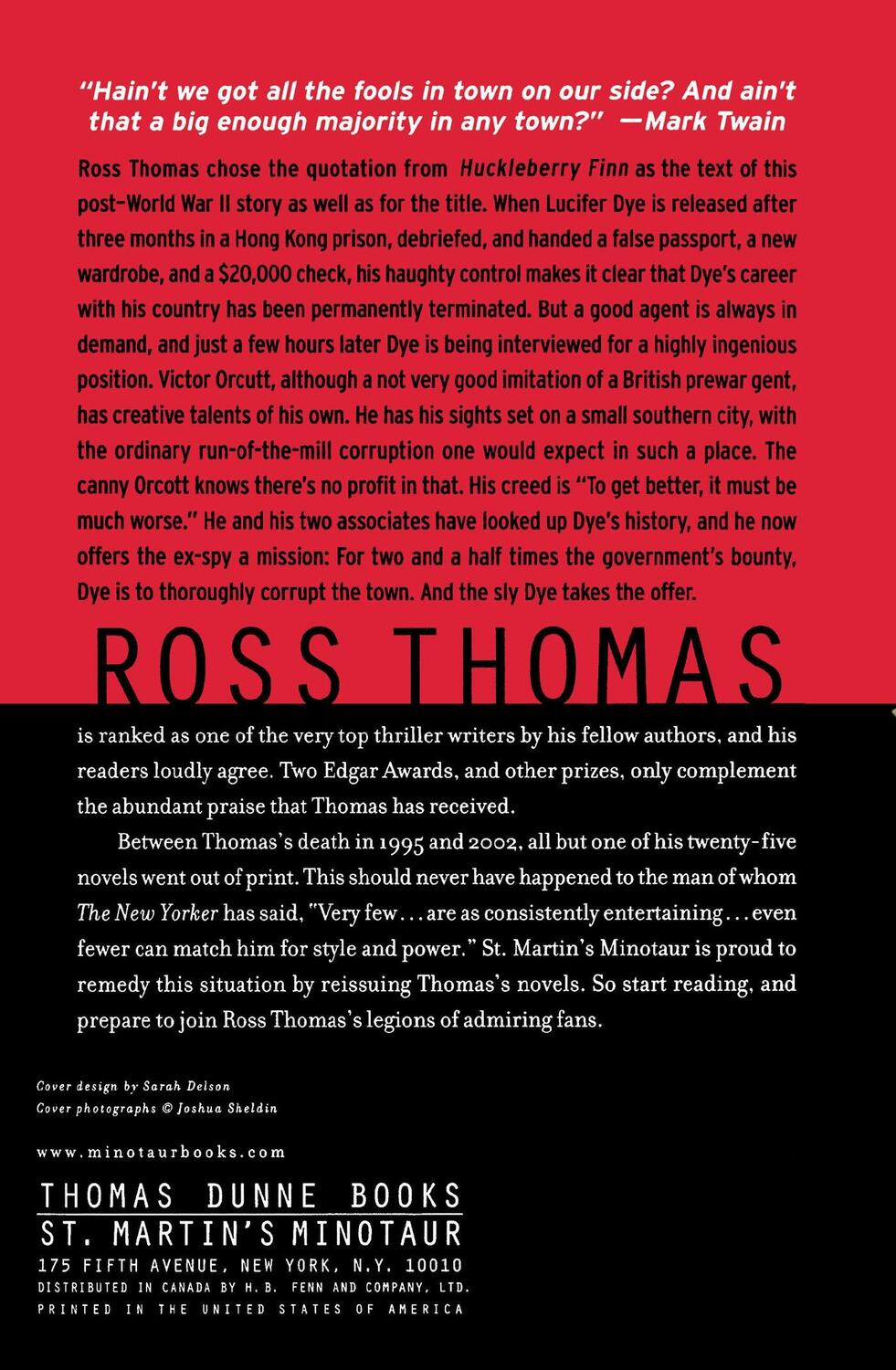 Rückseite: 9780312315825 | The Fools in Town Are on Our Side | Ross Thomas | Taschenbuch | 2000