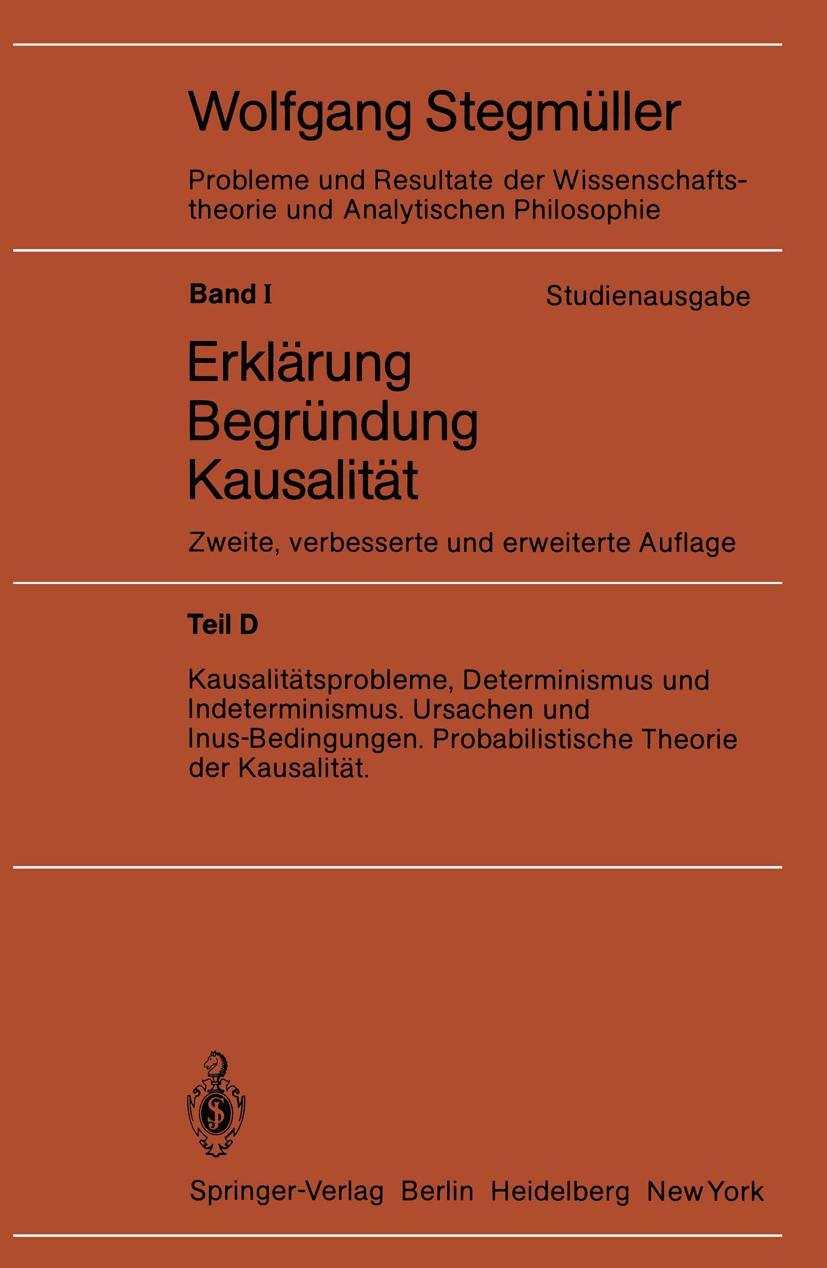 Cover: 9783540118091 | Kausalitätsprobleme, Determinismus und Indeterminismus Ursachen und...