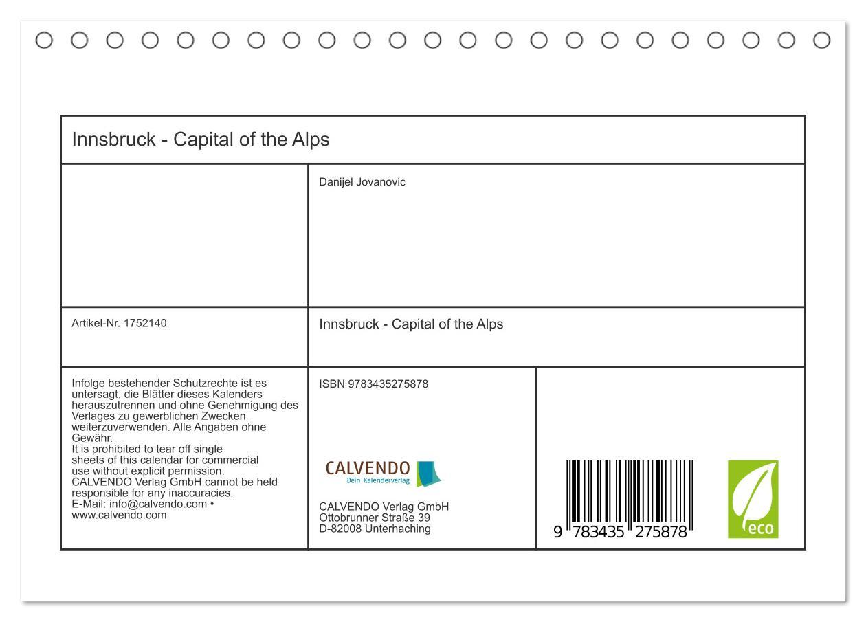 Bild: 9783435275878 | Innsbruck - Capital of the Alps (Tischkalender 2025 DIN A5 quer),...