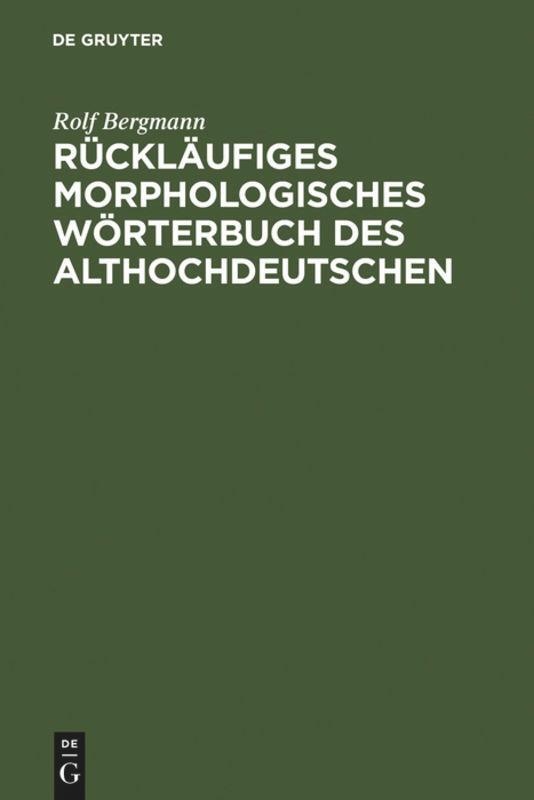 Cover: 9783484106635 | Rückläufiges morphologisches Wörterbuch des Althochdeutschen | Buch