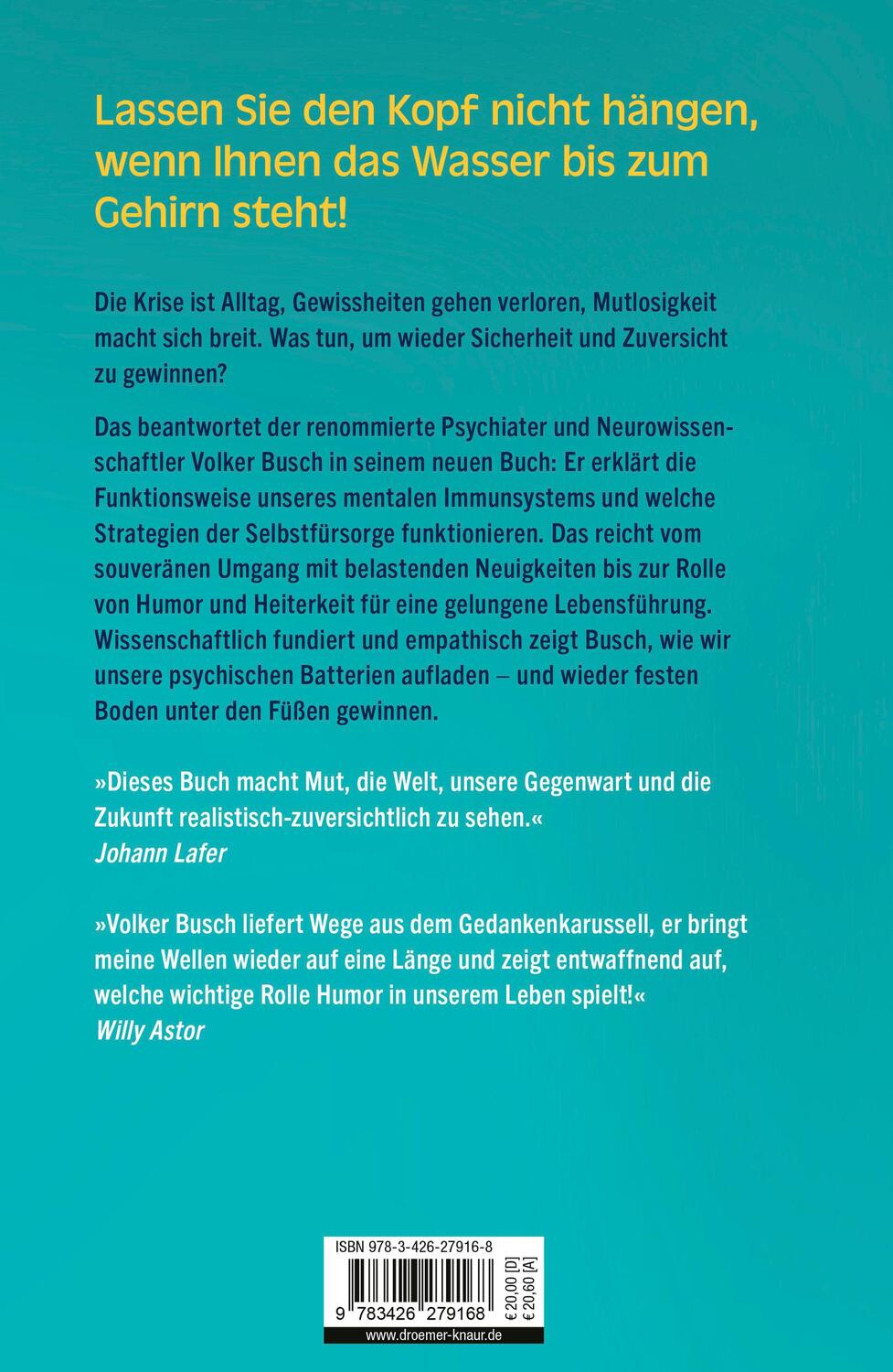 Rückseite: 9783426279168 | Kopf hoch! | Volker Busch | Buch | 352 S. | Deutsch | 2024 | Droemer