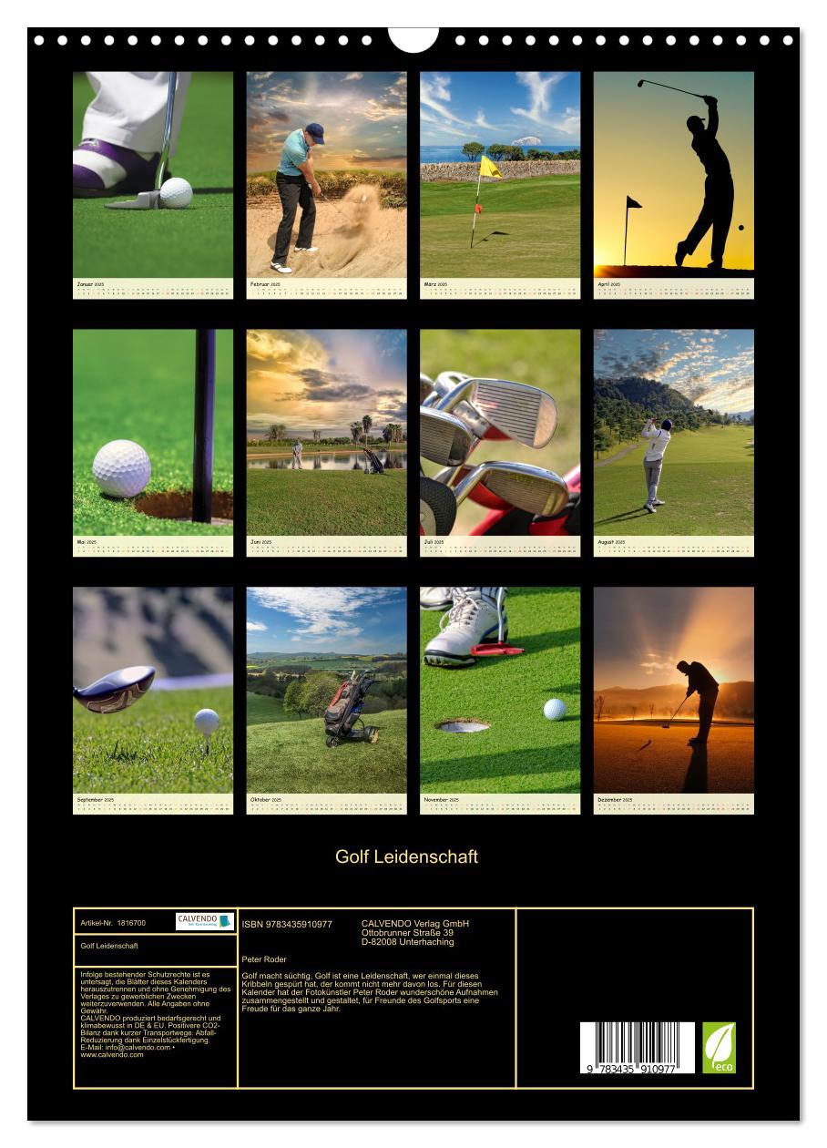 Bild: 9783435910977 | Golf Leidenschaft (Wandkalender 2025 DIN A3 hoch), CALVENDO...