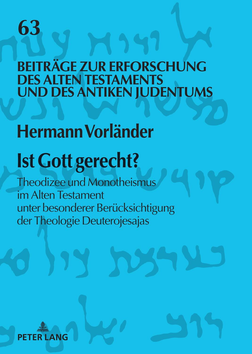 Cover: 9783631828403 | Ist Gott gerecht? | Hermann Vorländer | Buch | Deutsch | 2020