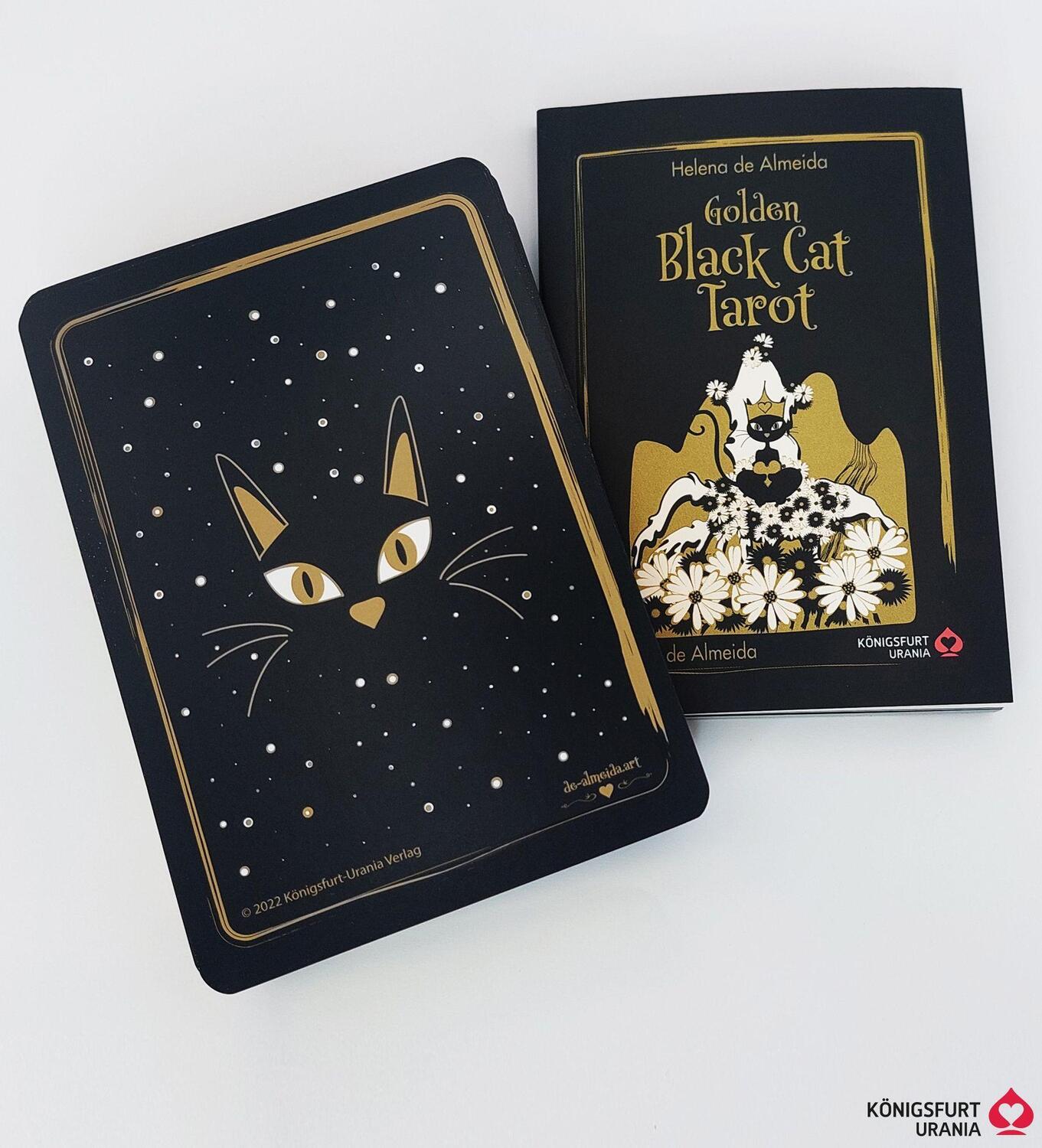 Bild: 9783868265675 | Golden Black Cat Tarot - Hochwertige Stülpdeckelschachtel mit...