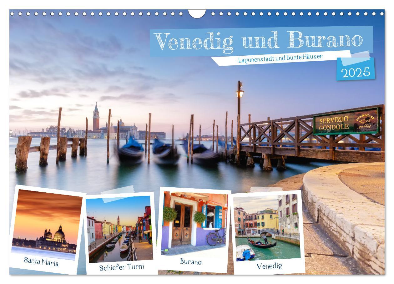 Cover: 9783383960697 | Venedig und Burano - Lagunenstadt und bunte Häuser (Wandkalender...