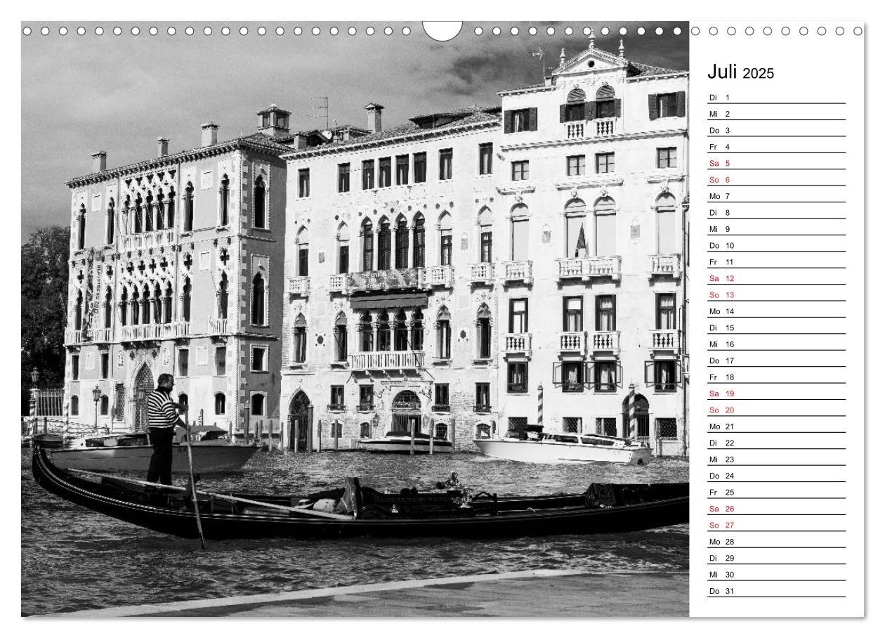 Bild: 9783435532735 | Venedig schwarz-weiß (Wandkalender 2025 DIN A3 quer), CALVENDO...