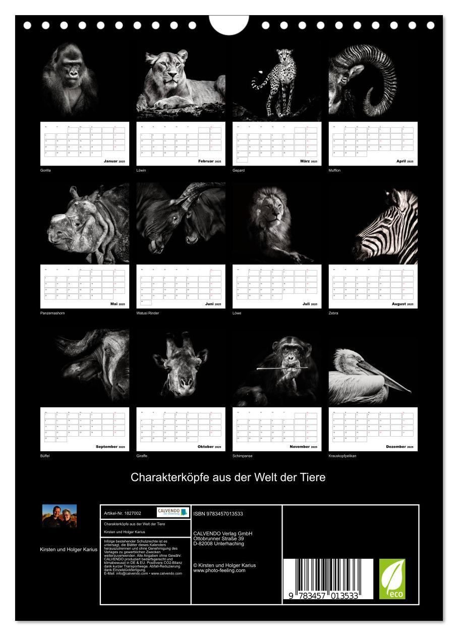 Bild: 9783457013533 | Charakterköpfe aus der Welt der Tiere (Wandkalender 2025 DIN A4...