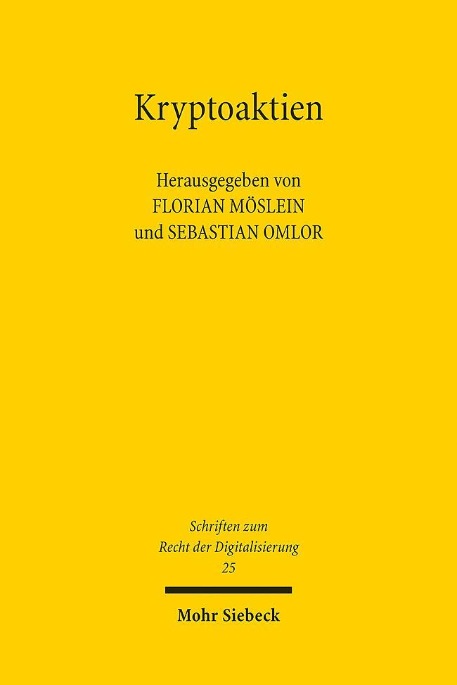 Cover: 9783161633751 | Kryptoaktien | Florian Möslein (u. a.) | Taschenbuch | VIII | Deutsch