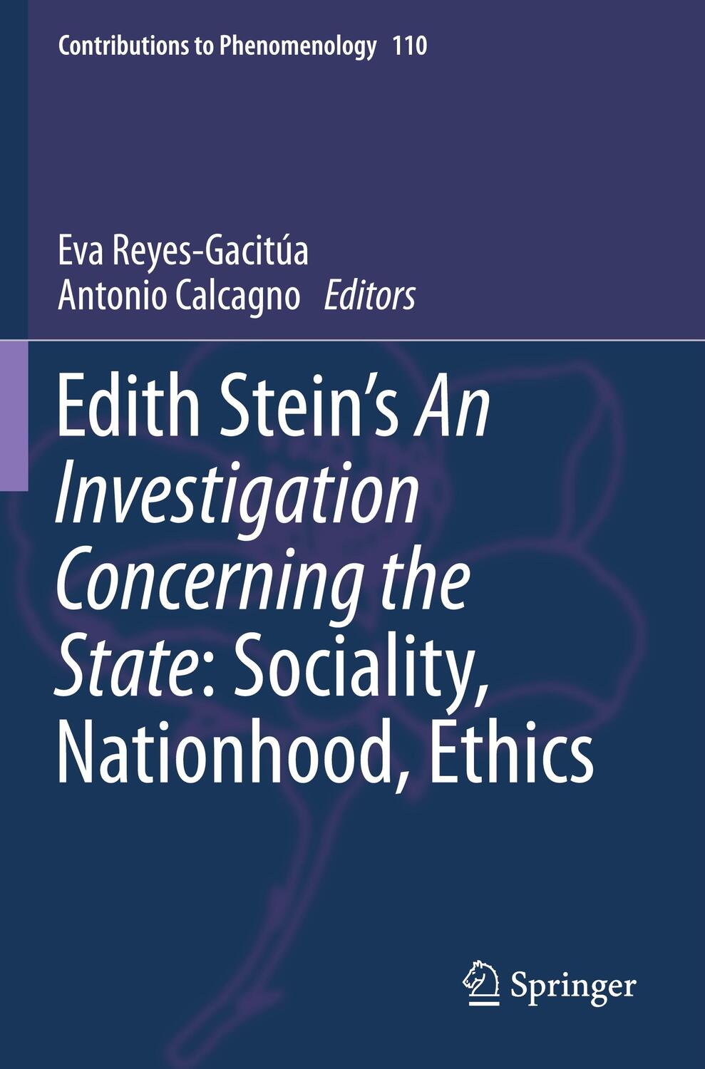 Cover: 9783030337834 | Edith Stein¿s An Investigation Concerning the State: Sociality,...