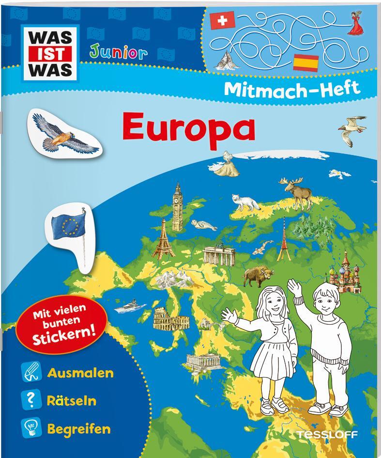 Cover: 9783788675776 | WAS IST WAS Junior Mitmach-Heft. Europa. Spiele, Rätsel, Sticker