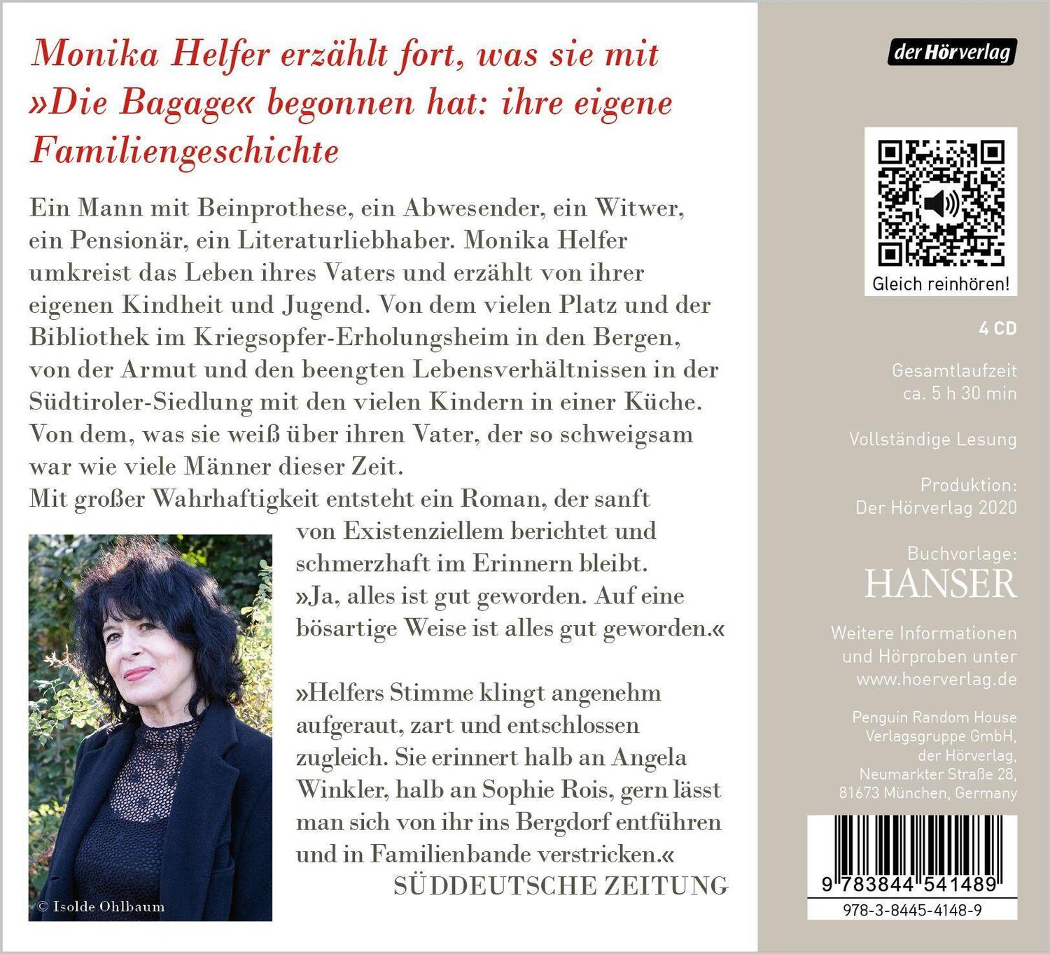Bild: 9783844541489 | Vati | Monika Helfer | Audio-CD | 4 Audio-CDs | Deutsch | 2021