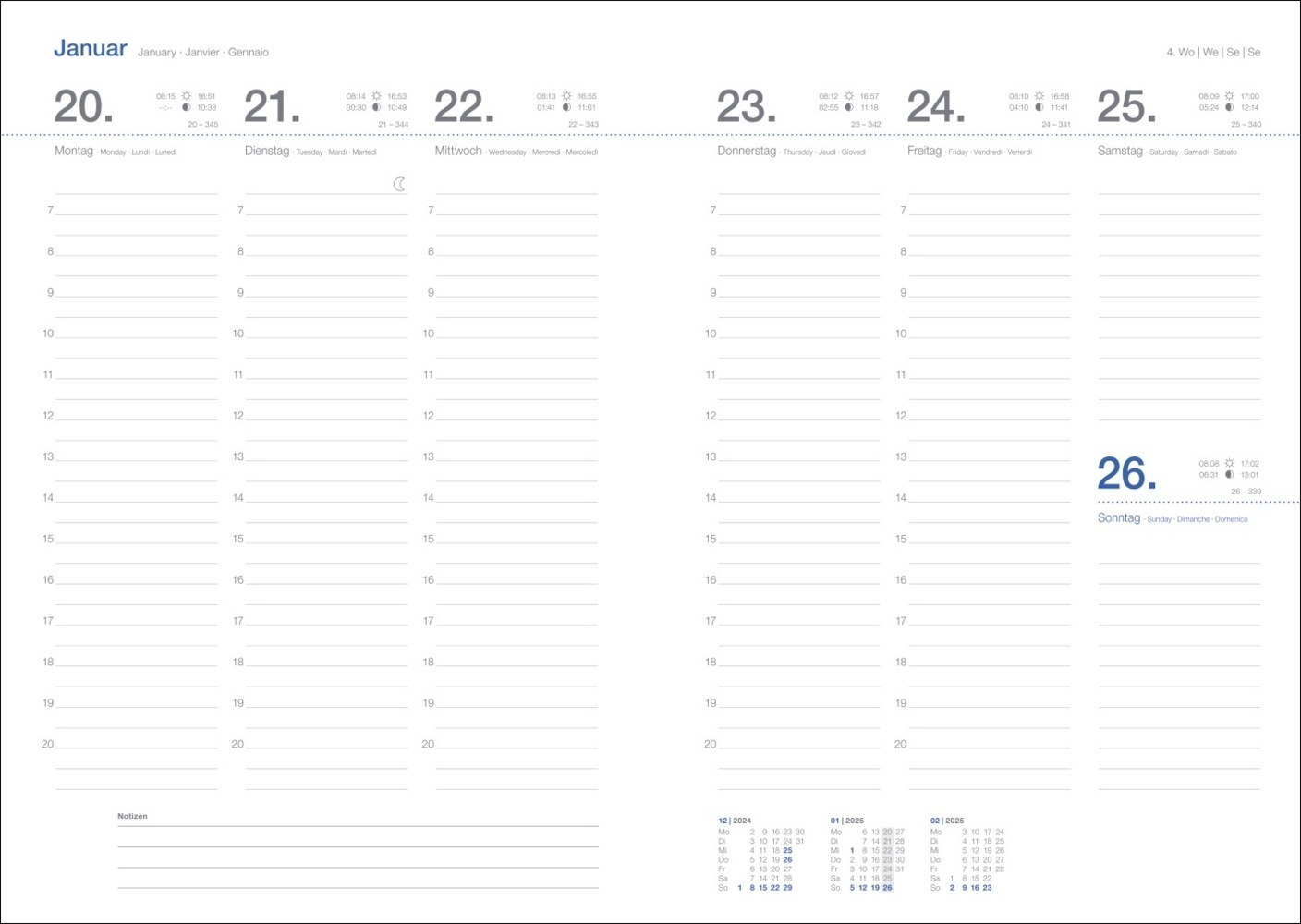 Bild: 9783756407606 | Wochen-Cheftimer A5, Alu gold 2025 | Kalender | Spiralbindung | 132 S.