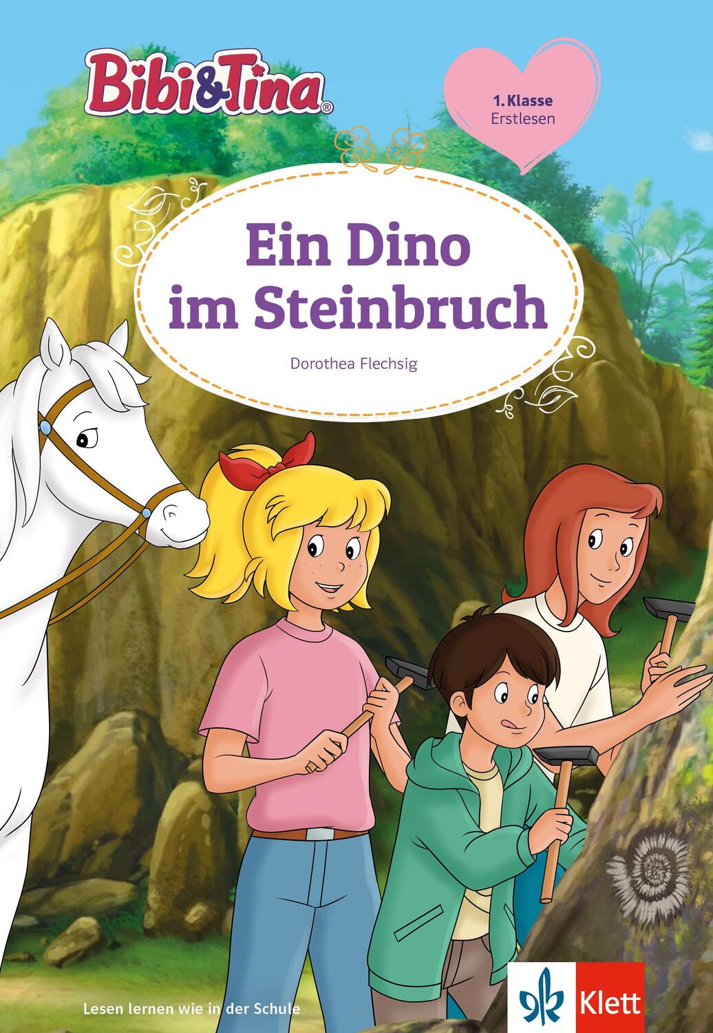 Cover: 9783129497593 | Bibi &amp; Tina: Ein Dino im Steinbruch | Erstlesen 1. Klasse, ab 6 Jahren