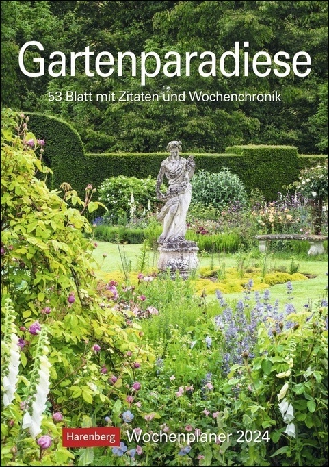 Cover: 9783840031496 | Gartenparadiese Wochenplaner 2024. Dekorativer Wandkalender zum...