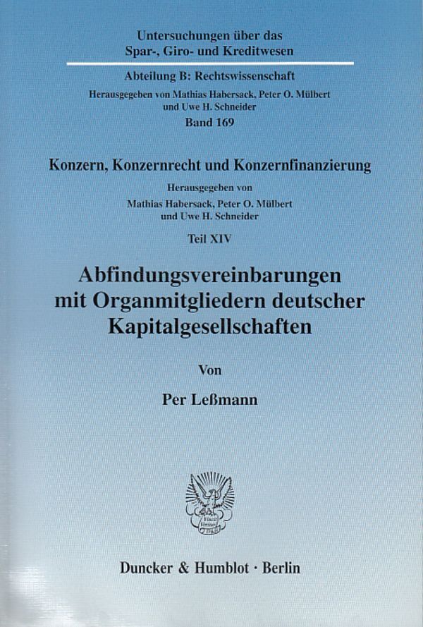 Cover: 9783428120260 | Abfindungsvereinbarungen mit Organmitgliedern deutscher...