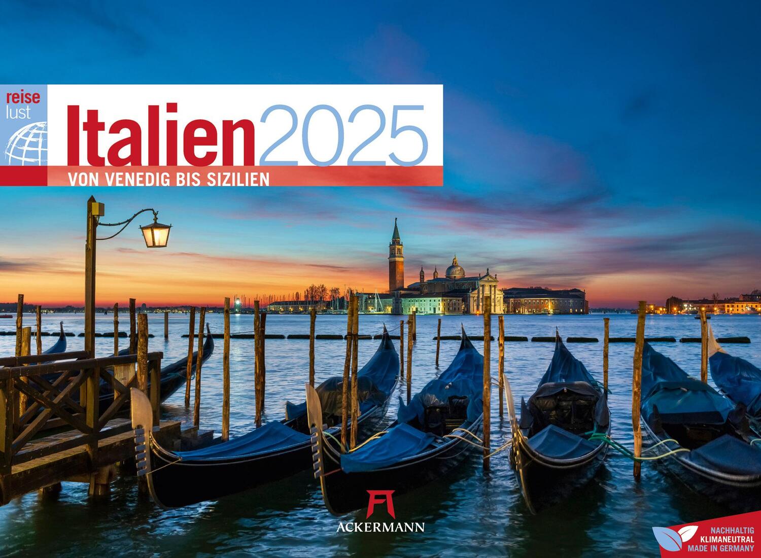 Cover: 9783838435220 | Italien - von Venedig bis Sizilien - ReiseLust Kalender 2025 | 14 S.