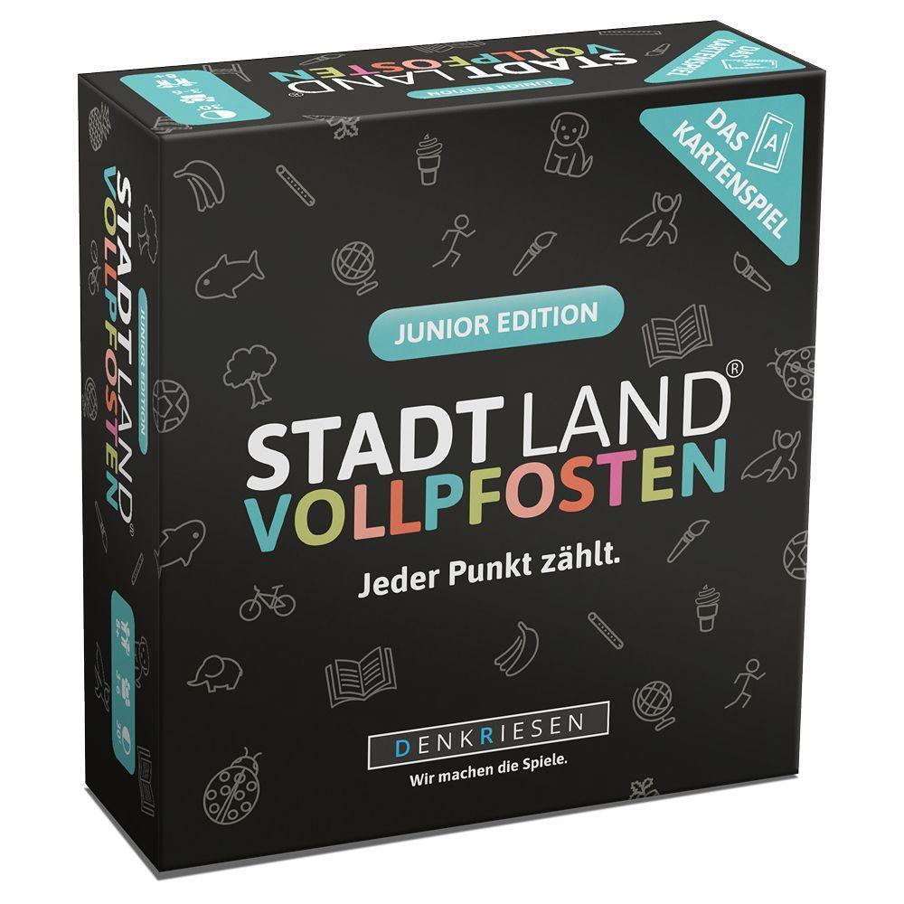 Cover: 4260528090525 | DENKRIESEN - STADT LAND VOLLPFOSTEN - Das Kartenspiel - Junior Edition