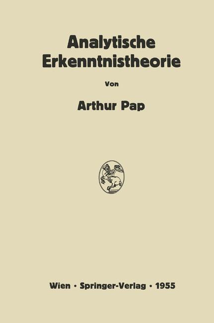 Cover: 9783709180242 | Analytische Erkenntnistheorie | Arthur Pap | Taschenbuch | Paperback
