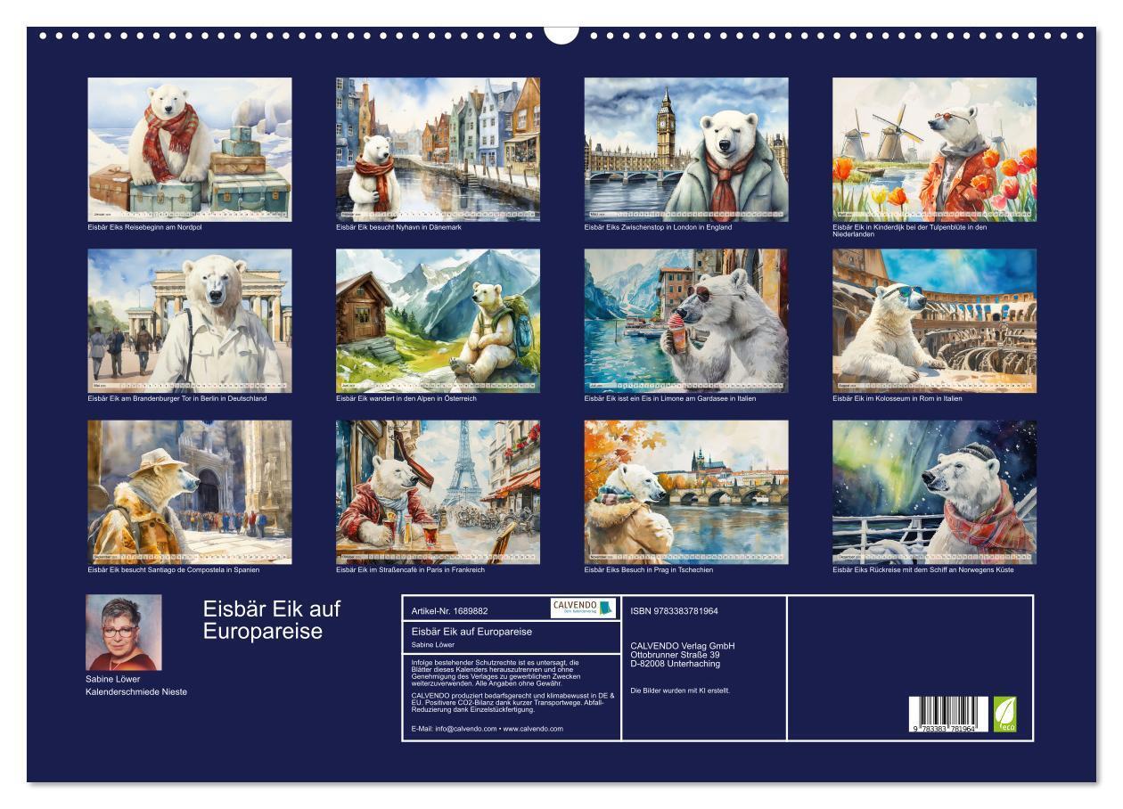 Bild: 9783383781964 | Eisbär Eik auf Europareise (Wandkalender 2025 DIN A2 quer),...